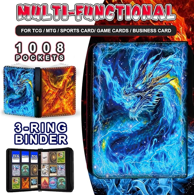 1008 Card Binder 9 Pocket, 3-Ring Trading Card Binder - Image 3