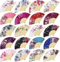 Aodaer 20 Pack Floral Folding Fans Chinese Style Handheld Fans Silk Bamboo Fans by Aodaer