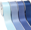 Ribbli Dusty Blue Satin Ribbon 1-1/2 Inch x 4 Rolls Total 40 Yards- Light by Ribbli