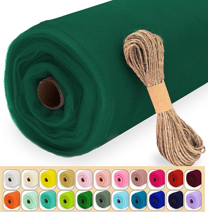 Hunter Green Tulle Fabric Roll by Luceinvita