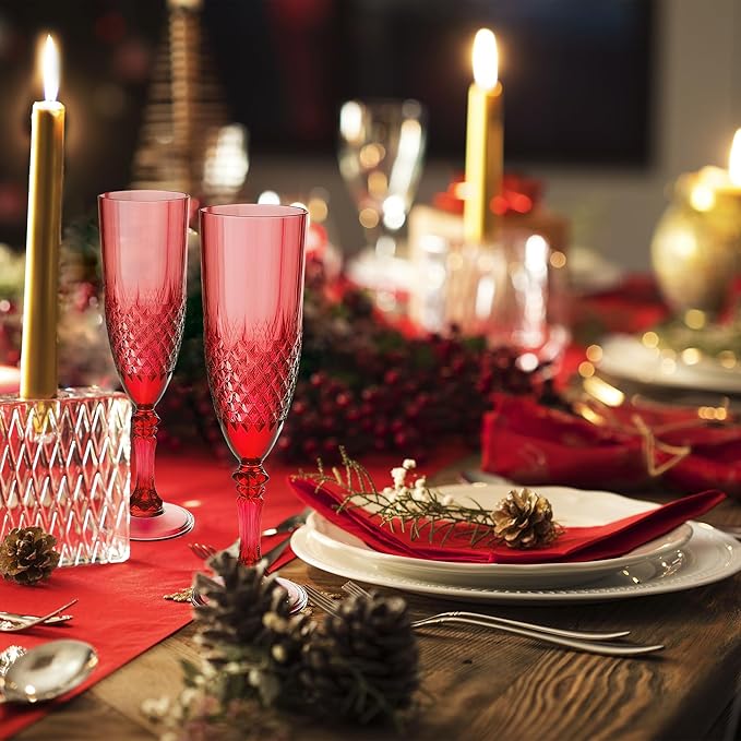 Plastic Champagne Flutes, for Christmas Weddings Bachelor Parties Toasting and - Image 4