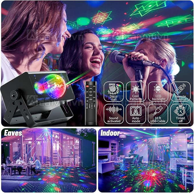 Party Lights Dj Disco Ball Light, LED Stage Strobe Lights Sound Activated - Image 6