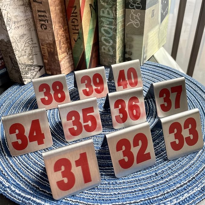 10 Pcs Metal Place Cards Stackable Tent Style Table Numbers，Place Card Holders - Image 3