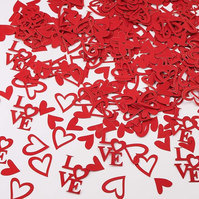 200 Pcs Red Heart Paper Confetti Love Confetti by KALOR