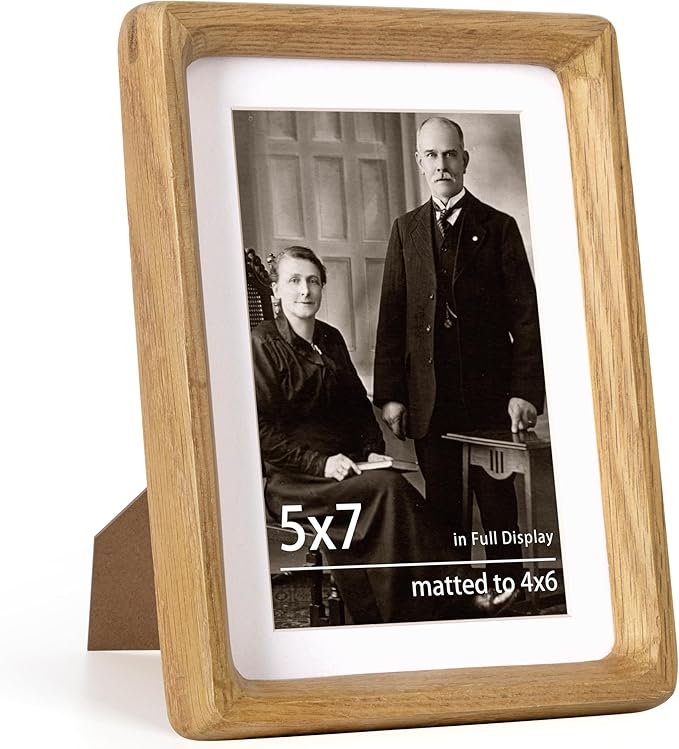 5x7 Wooden Picture Frames USA-Sourced Natural Oak Wood Solid Wood Photo Frame by Dreamland