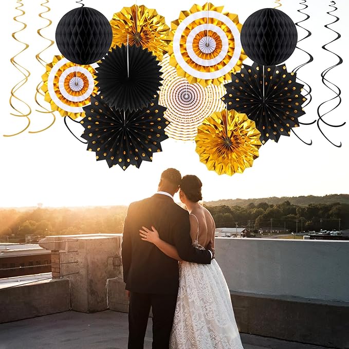 Black-Gold Graduation Party-Decorations - Image 4