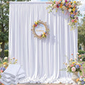 30×12 ft White Wrinkle Free Backdrop Curtain, Soft Silky Easy to Drape Wedding by ENJOYYOURPARTY
