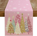 GEEORY Christmas Table Runner 13x90 Inch, Xmas Trees Snowflakes Holiday by GEEORY