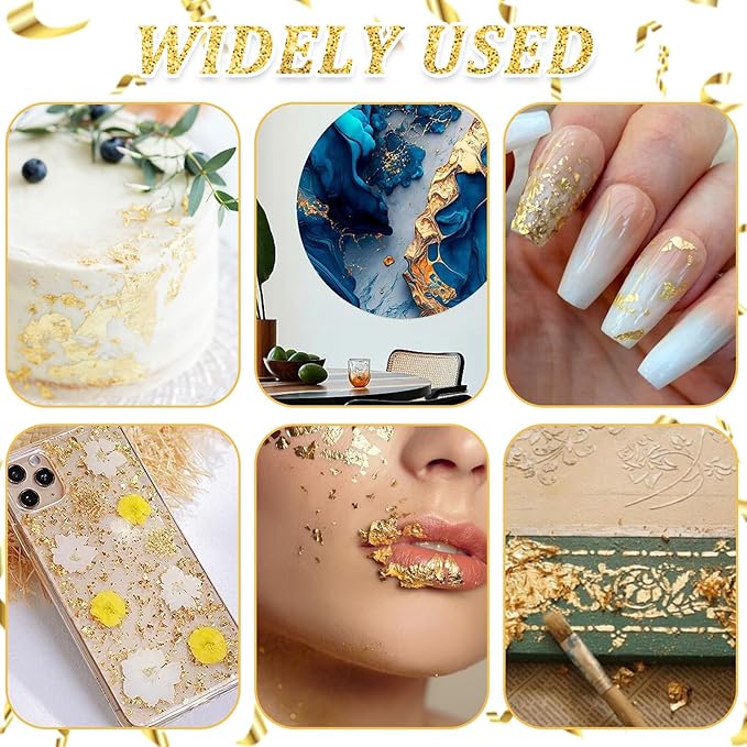 6Pcs Decorative Gold Leaf - Image 4