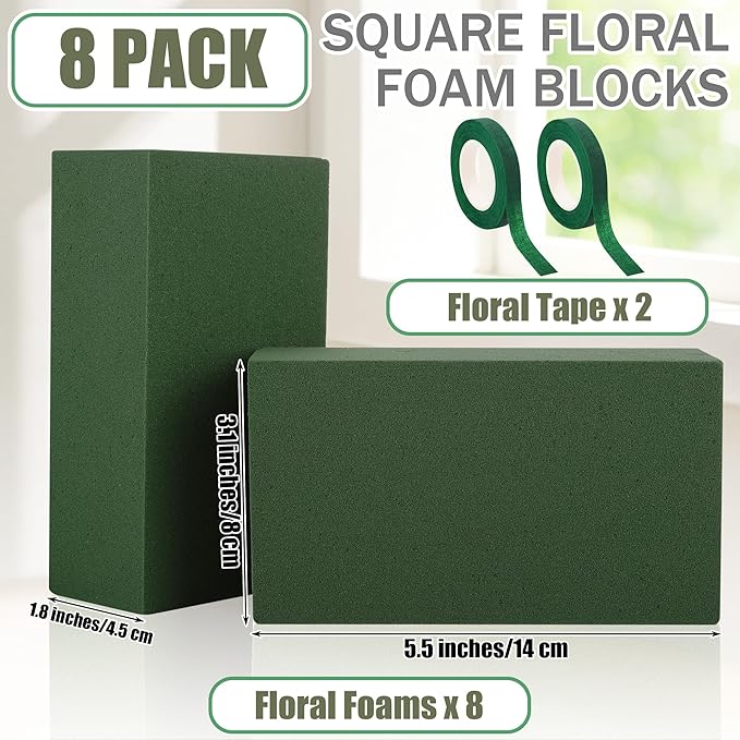 Aneco 8 Pieces Floral Foam Blocks - Image 2