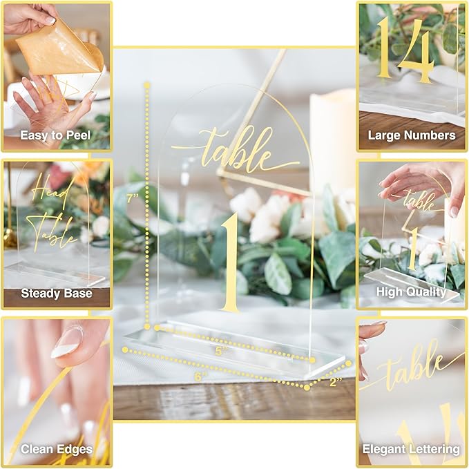 Clear Arch Acrylic Table Numbers - Image 3