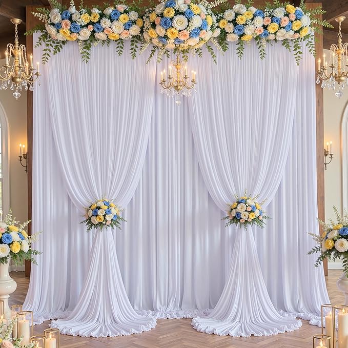 60 x 12ft Wrinkle Free White Backdrop Curtain - Image 2