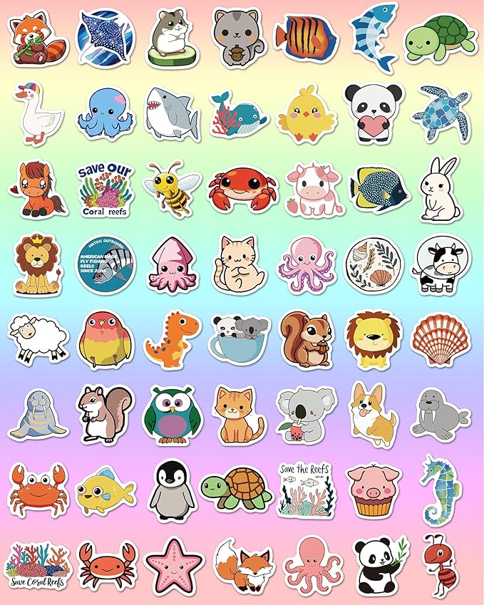 300 Pcs Animal Stickers for Kids, Cute Water Bottle Stickers for Kids Waterproof - Image 5