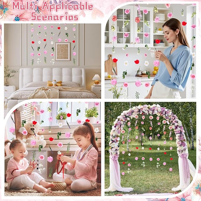 6 PCS 35.4 ft Artificial Hanging Flower Garland, Floral Vines Hanging Flowers - Image 7