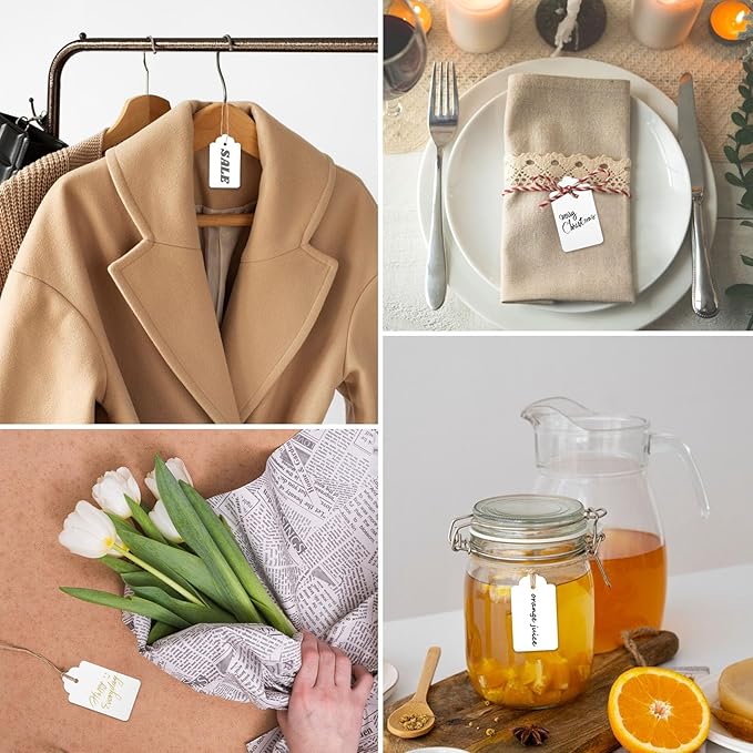 SallyFashion 200PCS Gift Tags, 2.8×1.7 Inch Hang Tags - Image 3