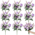 Zeyune 8 Pcs Wedding Silk Flowers Fake Silk Flowers Faux Bouquet Hydrangea by Zeyune