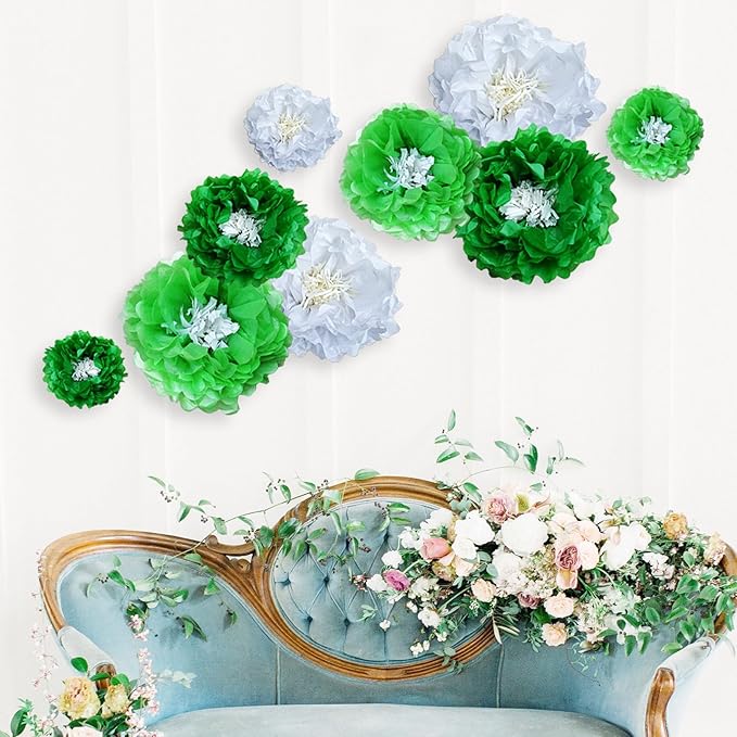 Green Paper Flowers Decoration for Boho Wedding, Bridal or Baby Showers - Image 7
