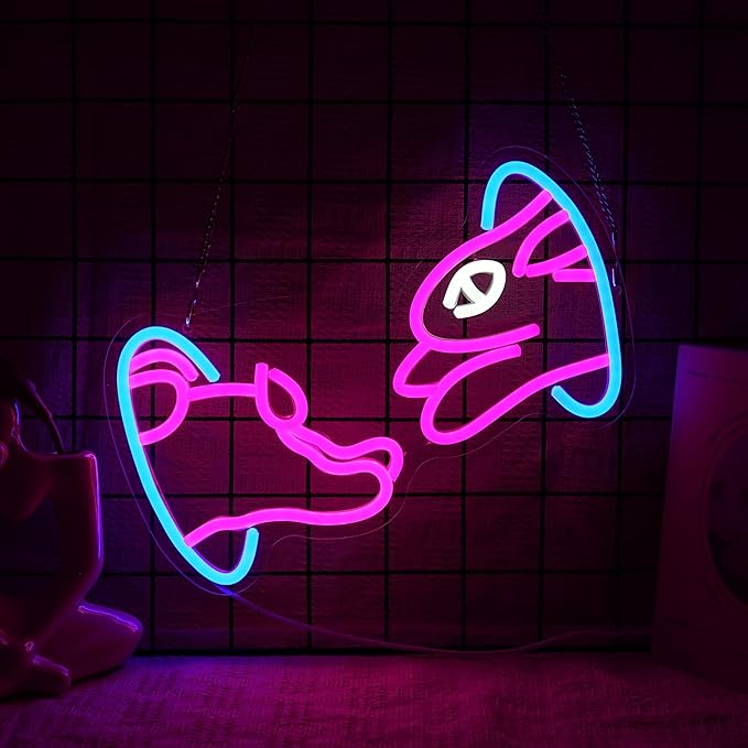 Easter Bunny Neon Sign Trendy Bunny Crossing Hole LED Light Sign - Image 2