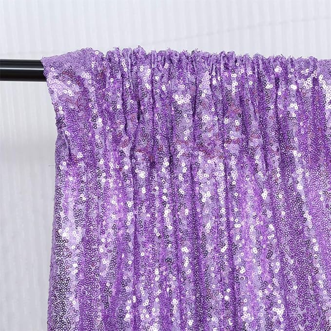 Eternal Beauty Lavender Sequin Backdrop, 10x10 Ft Glitter Background Curtains - Image 7