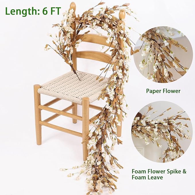Mizii Fall Garland Artificial Flower Garlands 6 Feet Fake Wildflower Floral - Image 2