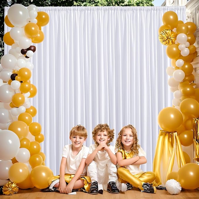 50ft x 10ft Thick Ivory Backdrop Curtains - Image 4