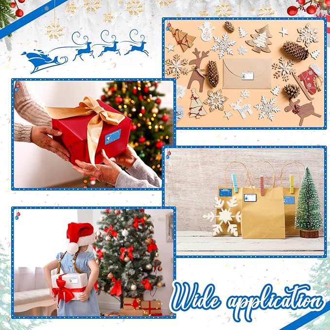 Zonon 720 Self-Adhesive Kraft Christmas Name Tags - Image 7