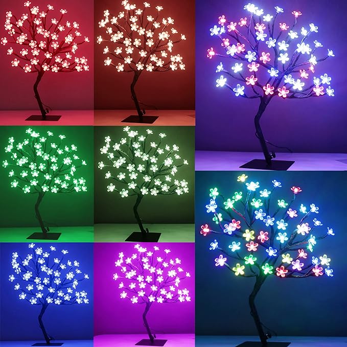 Pooqla 18 Inch 48 LED RGB Cherry Blossom Tree Light - Image 6