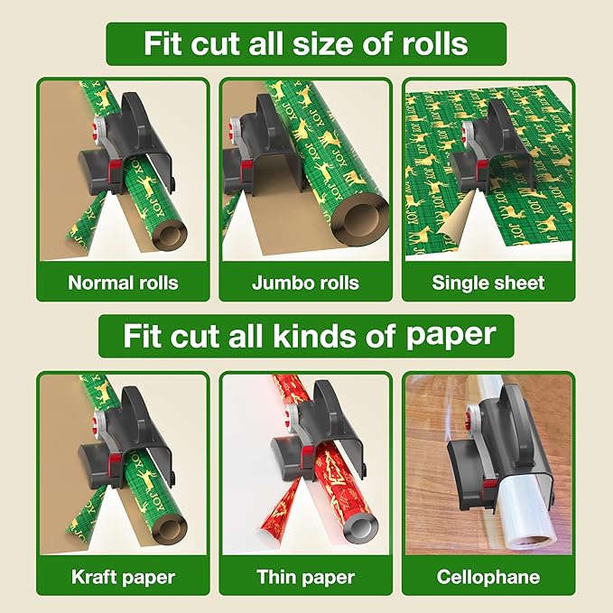 Wheel Wrapping Paper Cutter & Tape Dispenser - Image 5