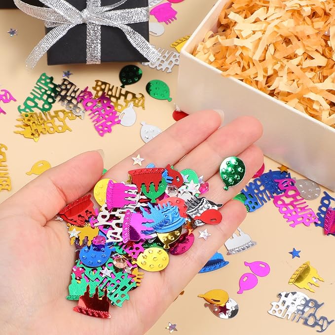 Happy Birthday Confetti Glitter Metallic Foil Table Confetti Multicolor - Image 3