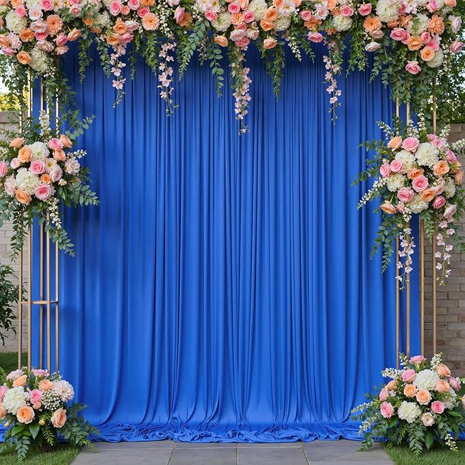 30ft x 10ft Wrinkle Free Royal Blue Backdrop Curtain - Image 2
