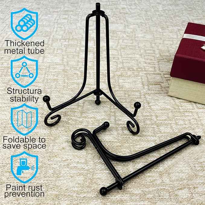 6PCS Premium Black Iron Plate Stands - Image 5