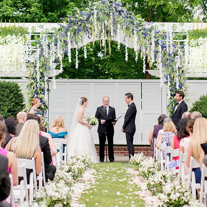 24 Pack Artificial Fake Wisteria Vine Ratta Hanging Garland Silk Flowers String - Image 7