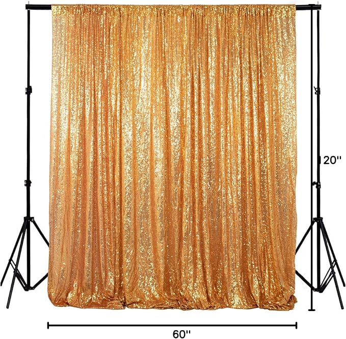 ShinyBeauty Sequin Curtain-Backdrop-5FTx10FT-Gold-Sequin Fabric Photo Booth - Image 8