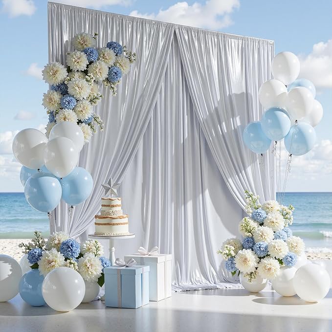 10x12ft Silver Sequin Backdrop Curtain Panels - Image 5