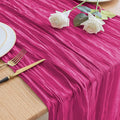 Asee'm Cheesecloth Table Runner 120 Inches Long Fuchsia Boho Gauze Cheese Cloth by Aseem