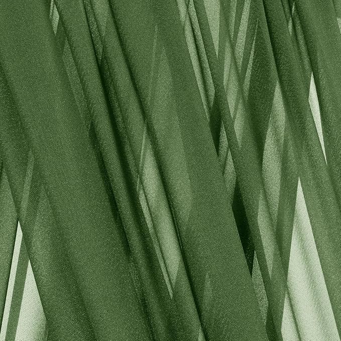 Olive Green Fall Elegant Arch Draping Fabric 2 Panels Outdoor 29" × 20Ft Sheer - Image 3