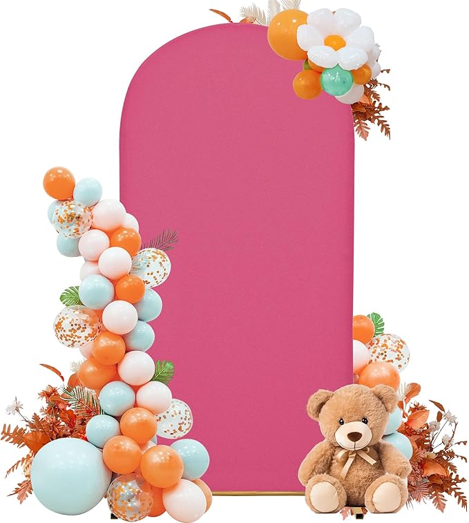 Wedding Arch Cover 6.6FT Arch Backdrop Cover Spandex Fitted Arch Cover by Unknown