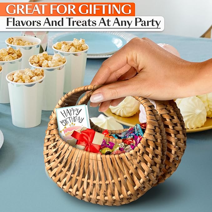 Small Flower Girl Basket Set of 2 – Small Wicker Basket - Image 9