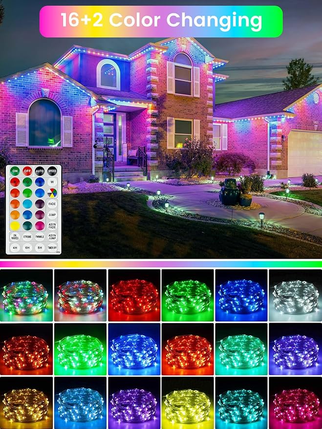 RGB Color Changing 33Ft 100LED Halloween Fairy Lights Battery Operated - Image 2