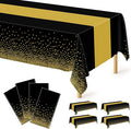 4Pack Black and Gold Tablecloths by QZYL