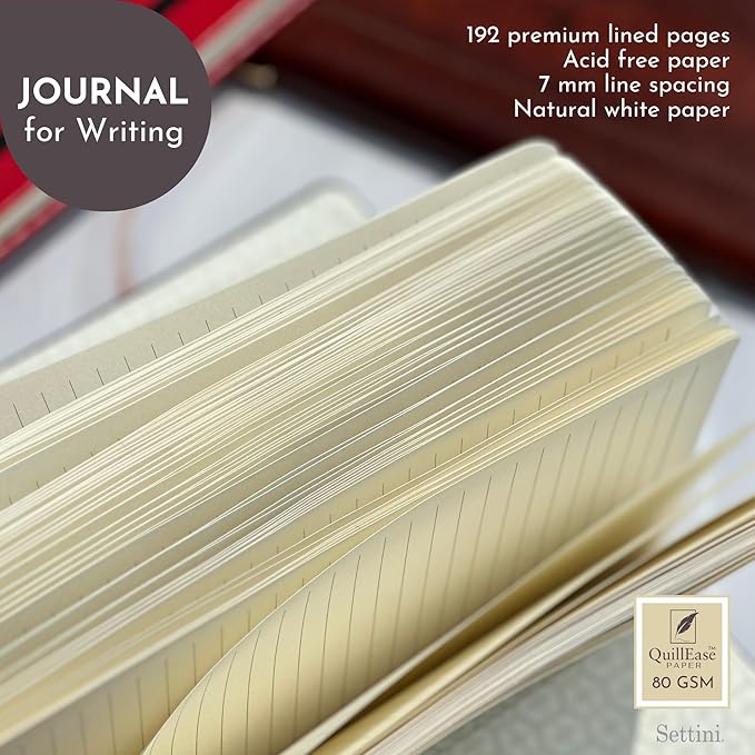 SETTINI Lined Journal, 192 Archival-Quality Pages, QuillEase Bleed-Free Paper - Image 7