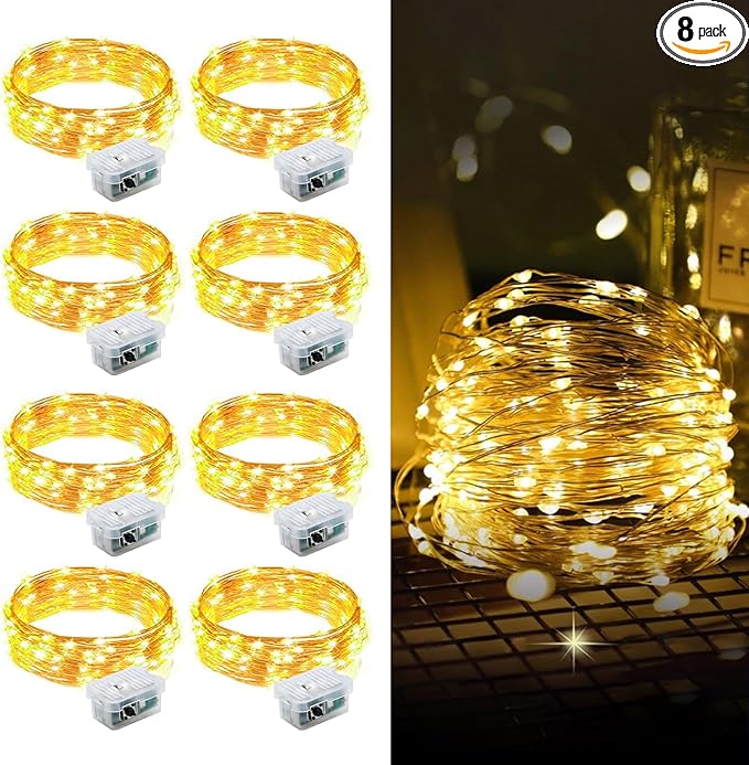 Aogist Led Fairy Lights 3 Modes Battery Operated String Lights Waterproof by Aogist