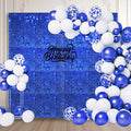 24PCS Blue Shimmer Wall Backdrop, Square Sequin Backdrops Panel, Glitter Wall by ZEBMOON