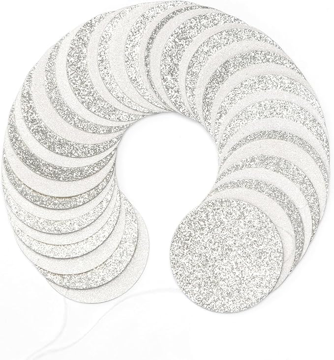 Glitter Silver White Party-Decorations Streamers - 52Ft Birthday Hanging Paper - Image 3