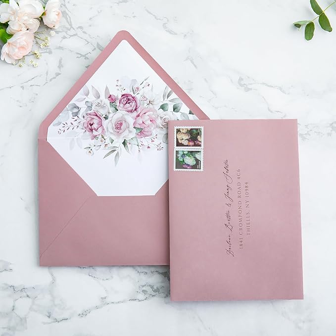 PONATIA 50PCS A7 Euro Flap Envelopes, 5.25 x 7.25'' Liner Envelope - Image 4