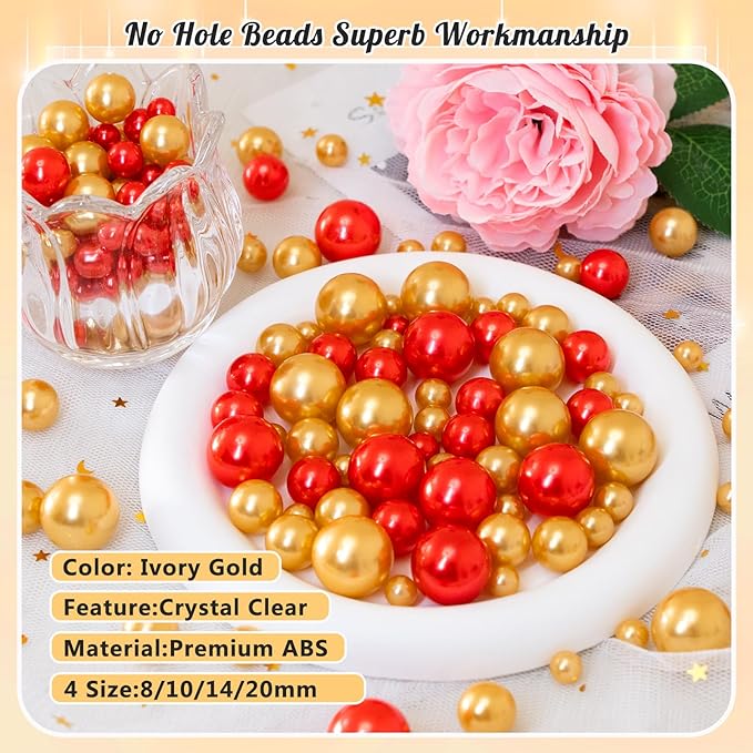 300Pcs Pearl Vase Filler, Candle Centerpieces, Wedding Birthday Party Home - Image 3