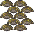QIRMIZI 10 Pack Fabric Folding Handheld Fans, and Dancing by QIRMIZI