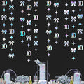 Iridescent 10th Bow Birthday Decorations Glitter Conquette Bow Garland Streamer by pinkblume