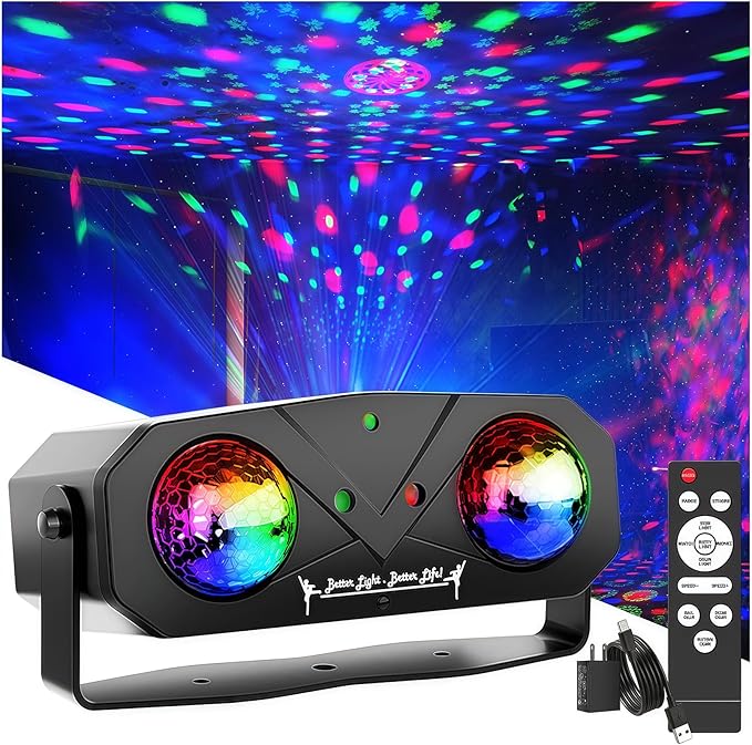Party Lights DJ Disco Lights, Sound Activated Disco Ball Strobe Stage Light by Amosamz