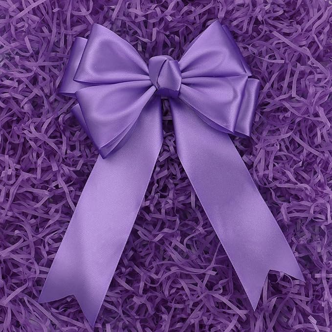 Light Purple Solid Satin Ribbon 2 Inch 25 Yards Solid Polyester Fabric Ribbon - Image 5